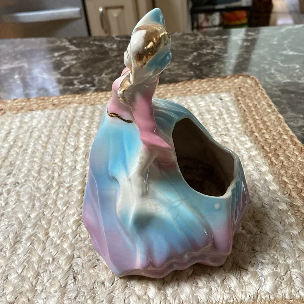 Vintage planter Victorian lady